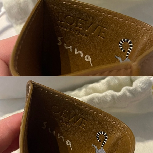 LOEWE x Suna Fujita Lemur Brown Calfskin Leather Card Holder wallet w/ Box - Picture 16 of 16